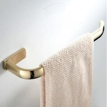 Imagem de Ferragens para banheiro em latão dourado - Toalheiros simples/duplos com suporte para papel | Kit de montagem em parede, suporte para toalhas