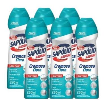 Imagem de kit 6 SAPOLIO RADIUM CREMOSO CLORO BOMBRIL 250ML