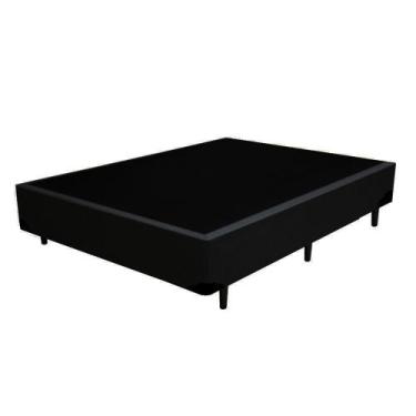 Imagem de Base Cama Box Casal Suede Preto (138x188x40) - SPR CONFORT