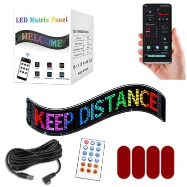 Imagem de Luz de olhos do diabo para carros, olhos de LED programáveis para carro, painel de tela de LED flexível ultrafino para janela de carro, tela LED flexível para carro, controle de aplicativo Bluetooth