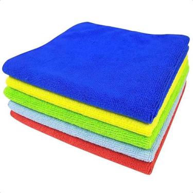 Imagem de Jogo de 10 Panos Flanela Camesa Multiuso 30 x 30 cm Microfibra Sortido