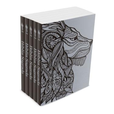 Imagem de Kit com 5 Bíblias do Leão Prateado - Brochura - NTLH