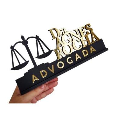 Imagem de Placa Decorativa Profissões Advogado para Mesa Escritório - mdf com ac