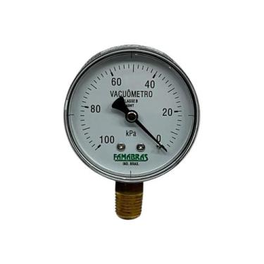 Imagem de Vacuômetro analógico 100 kpa seco para ordenhadeira - PRIME