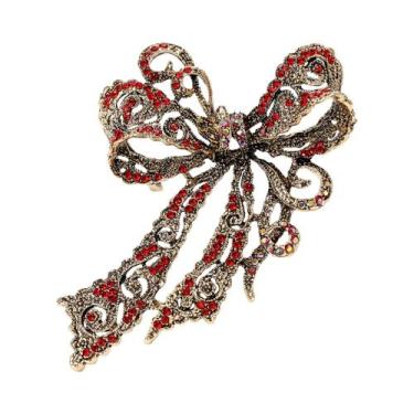 Imagem de Broches de Arco com Strass Brilhantes - Acessório de Festa Unissex, Ve