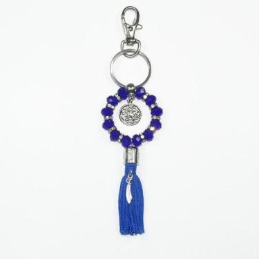 Imagem de Chaveiro Ogum Cristais Azul - Balaio de Santo