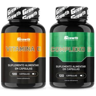Imagem de Vitamina C 120 Caps + Complexo B 120 Caps Growth Supplements