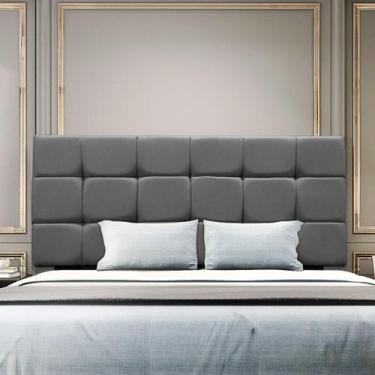 Imagem de Cabeceira Cama Box Estofada Solteiro 90 cm Ananda Suede - Black House 