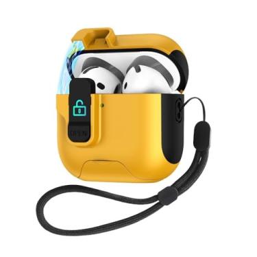 Imagem de Capa de fone de ouvido com suporte magnético para vagens de ar 1 estojos de luxo para capa protetora de ar pods2 com cordão de qualidade,for airpods 1/2,Yellow