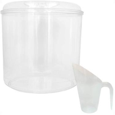Imagem de Pote Acrílico Redondo com Tampa 8,6 Litros + Concha 600ml - Ex Pote
