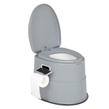 Imagem de Banheiro portátil VINGLI com balde interno removível cinza