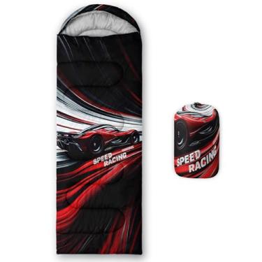 Imagem de lneffble Sacos de dormir de carro de corrida para meninos, adequados para crianças, meninos e meninas, portátil, impermeável, compacto e leve, ótimo para acampamento ao ar livre, mochila e caminhada
