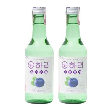 Imagem de Kit Soju Coreano Lotte Sabor Mirtilo, 2 Garrafas, 360ml, Chum Churum