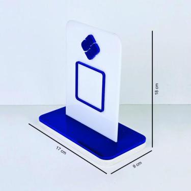 Imagem de Placa em acrilico para qr code de pix cor branco com azul escuro - CRI