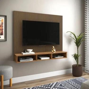 Imagem de Painel Sala De Estar Estante De Parede P/ TV Até 50" Smart Nicho Decor