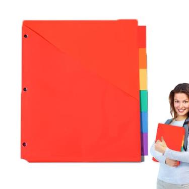 Imagem de Separadores de Páginas com Abas,Separadores De Página Com Abas Grandes Inseríveis - Organização Impermeável -Íris Com Bolsos Divisores Para Casa Local De Trabalho Dormitório Escola