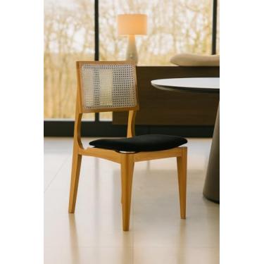 Imagem de Kit 8 Cadeiras Granada Tela Sextavada Madeira Maciça Mel Sala de Jantar