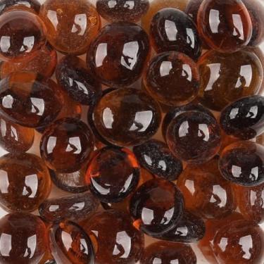 Imagem de LiFschal Mármores de vidro plano, pedras de vidro de café, contas de mármore de fundo plano, grânulos de enchimento de vaso seixos de vidro decorativos para aquário de peixes, decoração de casa, cerca