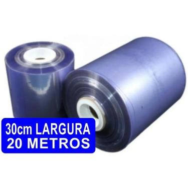 Imagem de Plastico Pvc Termo Encolhivel 30cm X 20metros Bobina Rolo Embalagem - 