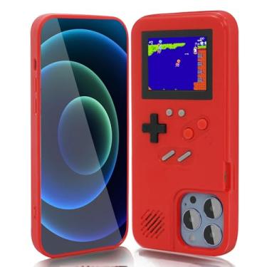 Imagem de WeLohas Capa Gameboy apenas para iPhone 16, jogos clássicos retrô 168 portátil, exibição de vídeo colorida para iPhone, capa de telefone antiarranhões à prova de choque para iPhone vermelha
