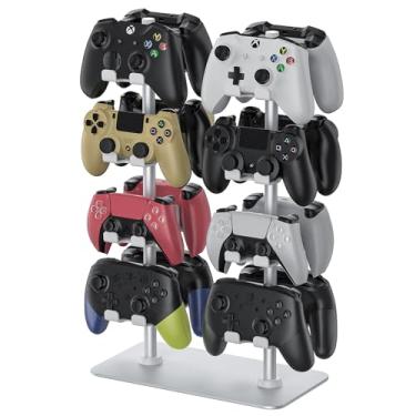 Imagem de MANMUVIMO Controller Holder for 16 Xbox PS5 PS4 Switch Gaming Controller, Video Game Controller Holder Headphone Stand for Desk, Gamer Gifts for Men, Gaming Room Accessories Maximum Organizer (White)
