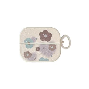 Imagem de QYFZXLV Capa para Samsung Galaxy Buds 3 e Buds 3 Pro, capa protetora de couro macio com gancho, capa de fone de ouvido à prova de choque para mulheres femininas (flor)