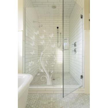 Imagem de Adesivo de Jateado Decorativo Floral para Box banheiro Vidro - Gaudesi