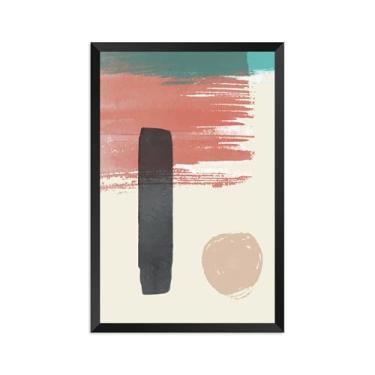 Imagem de Quadro Eucatex Minimalista Abstrato Moldura Preta 60x40cm