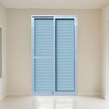 Imagem de Porta Veneziana 3 Folhas Vidro Temperado 6cm 200x215cm Fábrica do Alumínio Branco