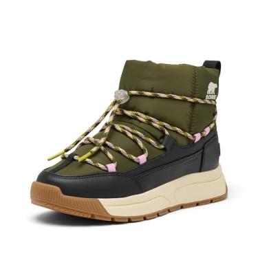 Imagem de Sorel Bota de neve feminina Whitney II sem cadarço impermeável, Verde utilitário/preto, 38