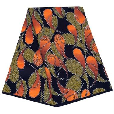 Imagem de ANNINGWAX Tecido africano 6 jardas Ankara Tribal Print Dashiki Tecido de cera de poliéster