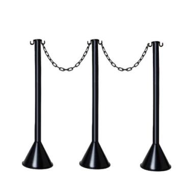 Imagem de pedestal organizador de filas Kit Com 4 Pçs + 8 Mts Corrente + brinde 