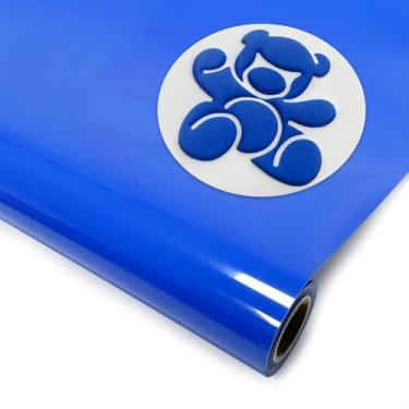Imagem de DUEUIOE Transferência de calor de vinil Blue Puff 30,5 cm x 1,8 m, Puff Htv para camisetas moletons chapéus textura 3D Puff Vinyl, ideal para projetos de artesanato HTV, vinil de transferência de