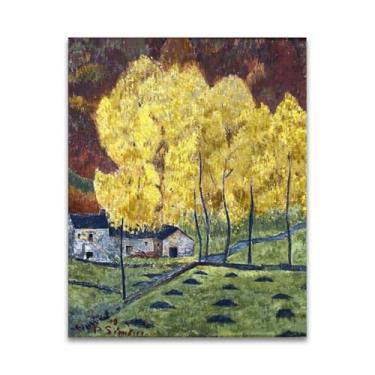 Imagem de RYLJCZ Reprodução de pinturas a óleo Paul Sérusier - Le moulin- Impressão de arte de paisagem vintage - Arte de parede em tela para decoração de casa e escritório 60 x 80 cm (60 x 80 cm sem moldura