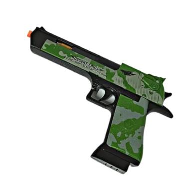 Imagem de Pistola Brinquedo com Luz e Som Camuflada Verde Estilo Militar (Verde Militar)
