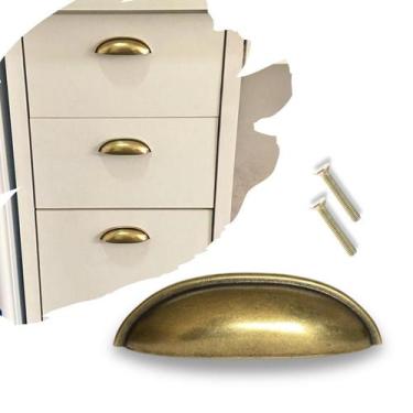 Imagem de Kit 2 Puxador Concha p/Armário Porta Gaveta Armário 6,4mm - Compras Fá