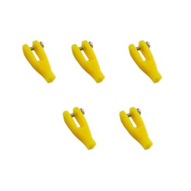 Imagem de 5PCS RC Airplane Servo Linkage Rod Clevis Coupler U-Shaped Nylon Clamp with Screws for RC Plane Helicopter DIY Model Aircraft Pushrod Connecting Part (for 2.5mm Rod Yellow)