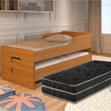 Imagem de Bicama De Solteiro Reforçada Com 2 Colchões Inclusos - Poloshop E-com,