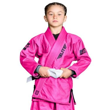 Imagem de Elite Sports Kids BJJ GI, Juvenil IBJJF infantil Jiujitsu Gi Kimono com tecido pré-encolhido e cinto grátis (consulte o guia de tamanhos especial) (rosa premium, C0)
