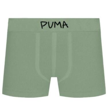 Imagem de Cueca Puma Boxer Microfibra Sem Costura Infantil Cós 35MM, Verde, EG