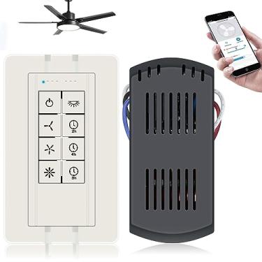 Imagem de Prichor Kit de controle remoto para ventilador de teto WiFi inteligente, controle universal de ventilador de teto de 3 velocidades com regulador, compatível com Alexa, Google Assistant e aplicativo