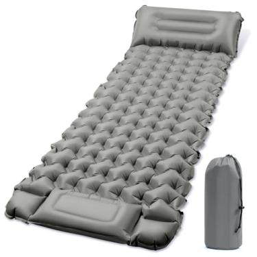 Imagem de SLMIRACLE Colchão inflável portátil individual para acampamento, almofada de dormir para acampamento, mochilão, caminhada, barraca dobrável, inflável, impermeável, ultraleve