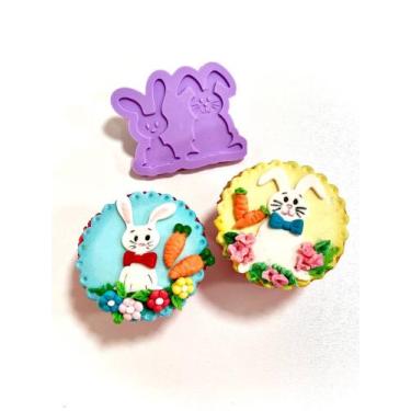 Imagem de F1221 molde de silicone páscoa coelhos confeitaria biscuit - confeitar