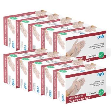 Imagem de Luva de vinil EDI Clear Powder Free 4,3 mil descartável 1000