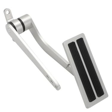 Imagem de WIKIBB Pedal a gás de 3,8 x 10 cm prata #8601P alumínio polido, kit de montagem universal do pedal do acelerador para hot rottle, carro, caminhão