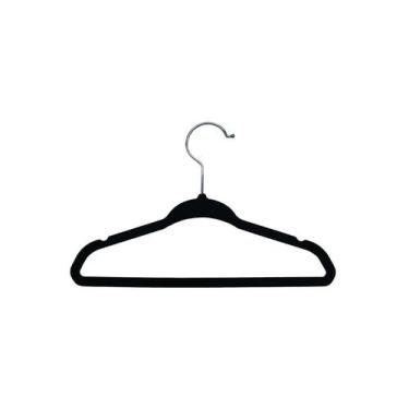 Imagem de Cabide Veludo Slim Preto Kit 50 pçs - Utilita Mais