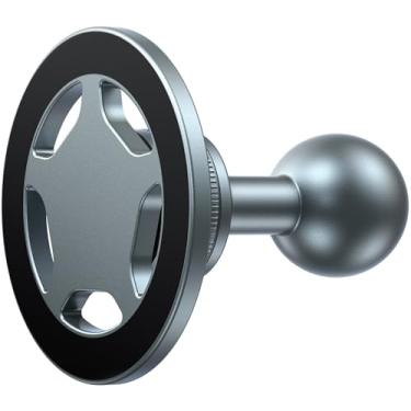 Imagem de KRAJEWS Suporte magnético de alumínio para celular compatível com smartphones MagSafe iPhone - acessório de montagem esférica de 1 polegada, 20 ímãs N52