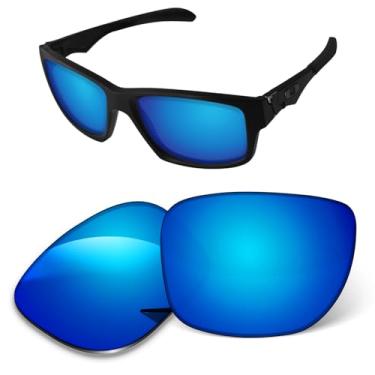Imagem de Lentes de substituição de 1,6 mm compatíveis com óculos de sol Oakley Jupiter Squared OO9135, antiarranhões e resistentes a impactos, Azul gelo espelhado, One Size