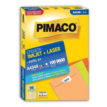 Imagem de Etiqueta inkjet/laser A4348 com 100 folhas Pimaco
