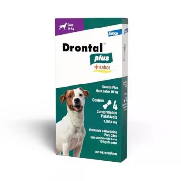 Imagem de Drontal Plus 2 Comprimidos Vermicida e Giardicida Para Cães de 10 kg, (Embalagem pode Variar)